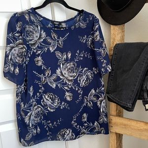 Premise - Blue Short Sleeve open back top